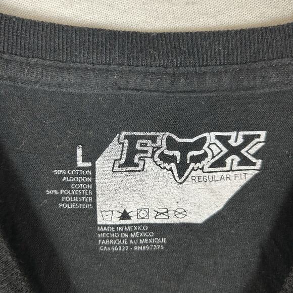 Fox Racing Classic Short Sleeve T-Shirt Men's Size Large Graphic Print Tee Black - Picture 3 of 7